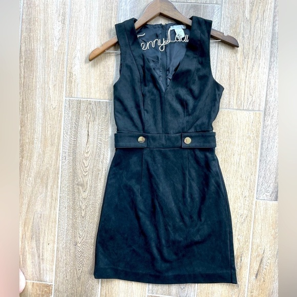 HM Black Suede Size 2 Dress - Picture 1 of 3